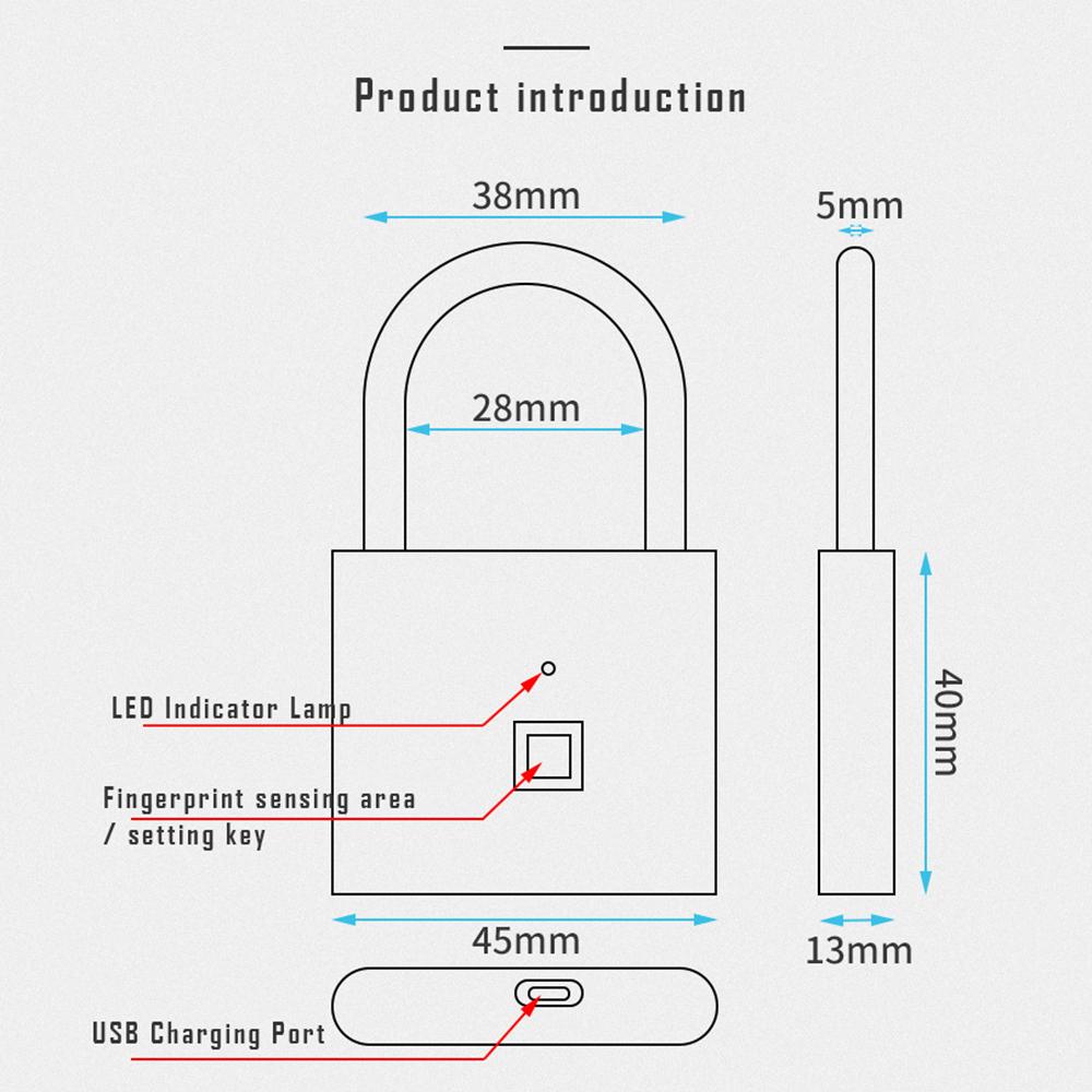 Khóa vân tay thông minh sạc USB