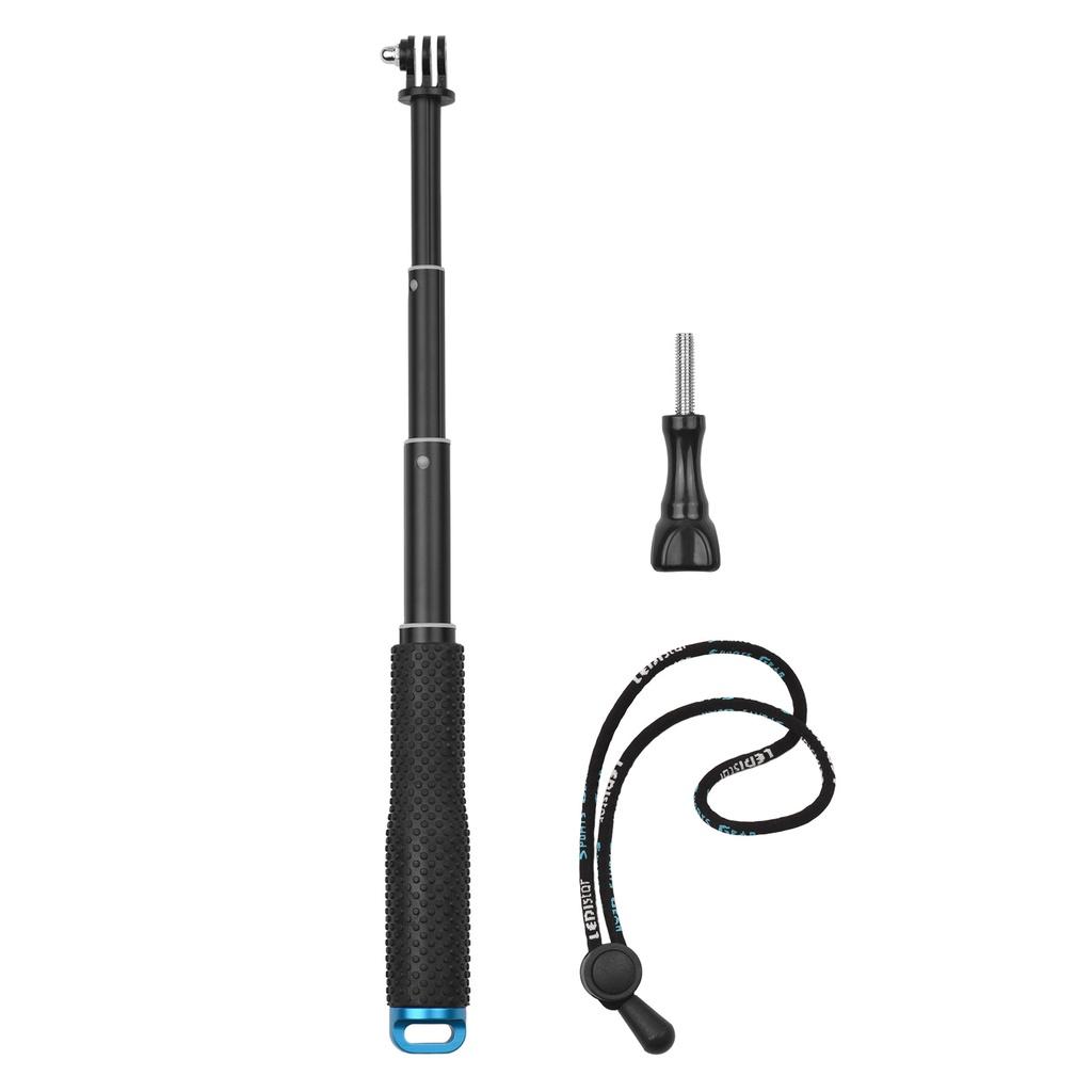 Gậy chụp ảnh selfie bằng hợp kim nhôm Max. 48cm/19in có thể kéo dài kèm dây đeo cổ tay