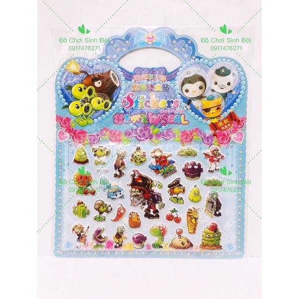 Hình dán nổi 3D - combo 7 tấm ngẫu nhiên