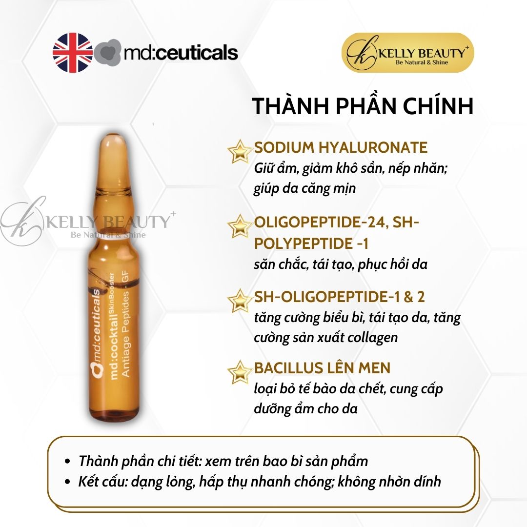 Tinh Chất Trẻ Hóa Da MD:Cocktail Antiage Peptides GF - MD:Ceuticals | Kelly Beauty