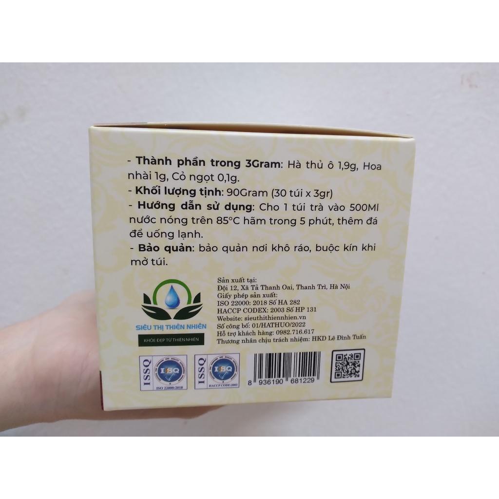 Trà Hà Thủ Ô hộp 30 Túi Lọc x 3Gram giúp bồi bổ thận, kích thích mọc tóc, tóc đen mượt của Siêu Thị Thiên Nhiên