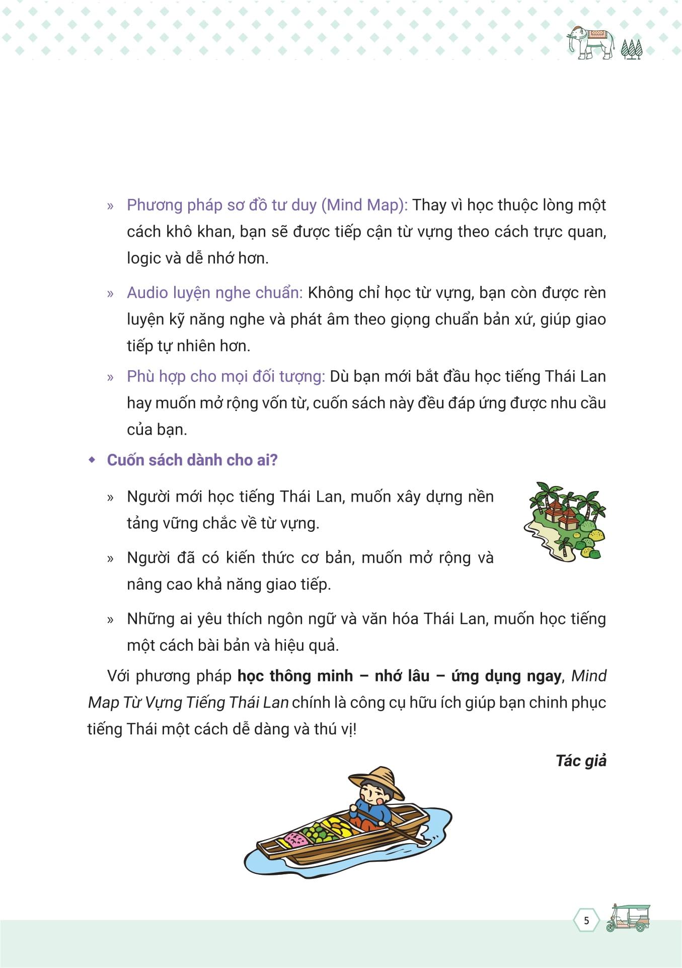 Sách - Mind Map Từ Vựng Tiếng Thái Lan - ผังคำศัพท์ภาษาไทย