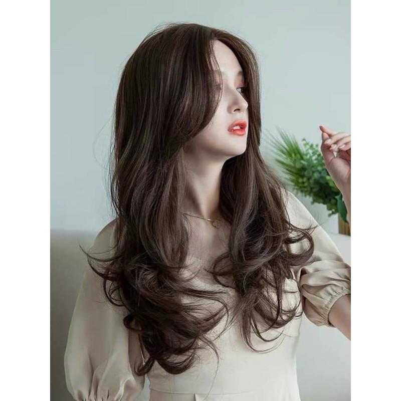 Tóc giả 2 mái hất xoăn, tặng lưới chùm