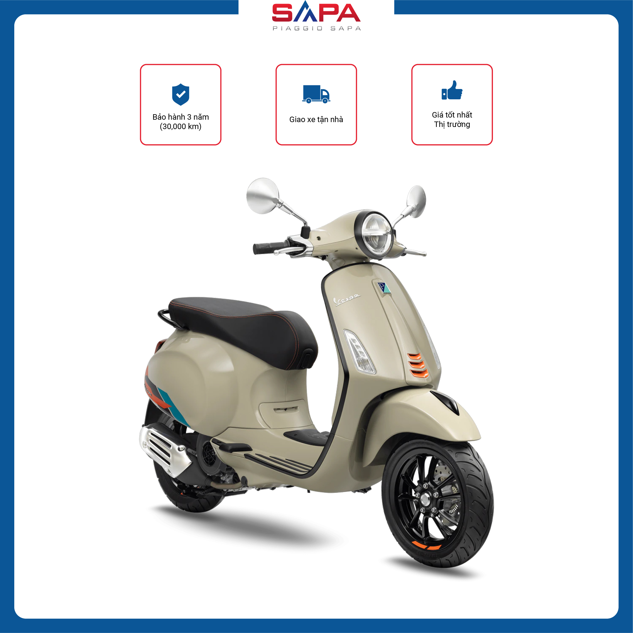 Xe Tay Ga Vespa Primavera S 125 Màu Be Beige Sabbia