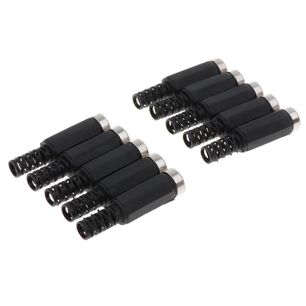 10Pieces DC5525 Power Socket Female 5.5mm*2.5mm Connector Adapter Black
