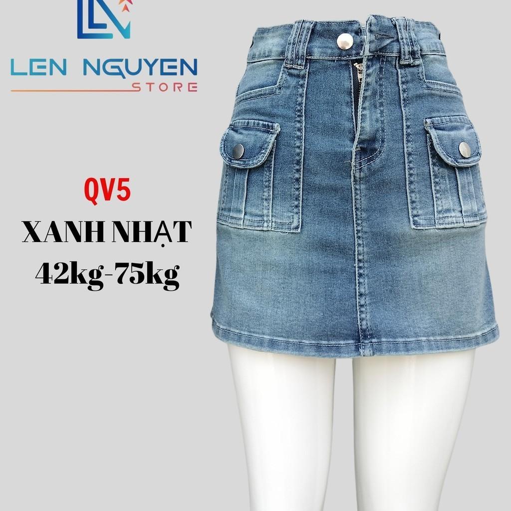 QV5_Quần jean nữ, quần váy, lưng cao, quần bò nữ dáng ôm, quần rin nữ có big size, cho 42kg đến 75kg,LEN NGUYEN STORE