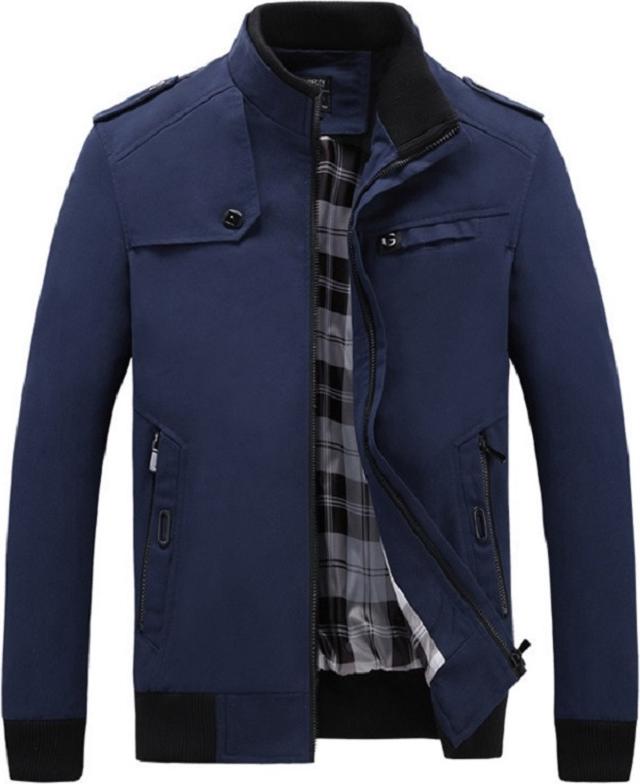 Men's Casual Jacket Korean Slim Stand Collar Cotton Youth Coat