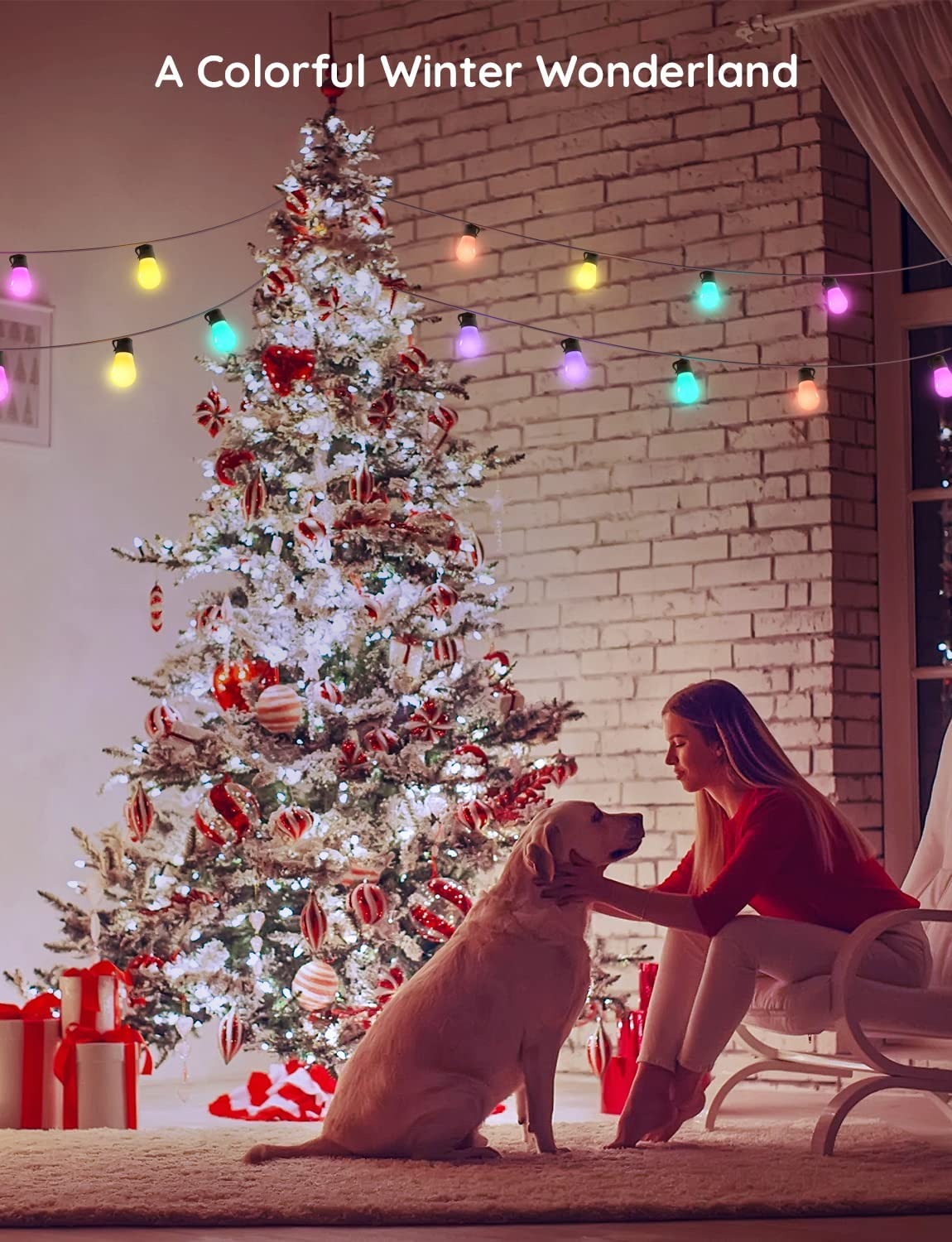 Đèn treo ngoài trời Govee RGBW 96ft Bluetooth & Wi-Fi Outdoor String Lights H7021 | Thiết kế hiện đại | Khả năng chống thấm nước | Dễ dàng thao tác và lắp đặt