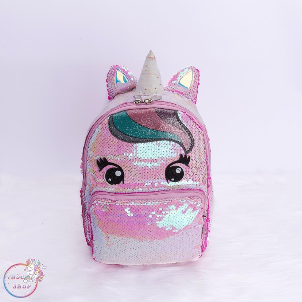 Balo học sinh hình pony sừng size nhỏ, balo cho bé mẫu giáo kim tuyến lấp lánh cực xinh - SIÊU HOT