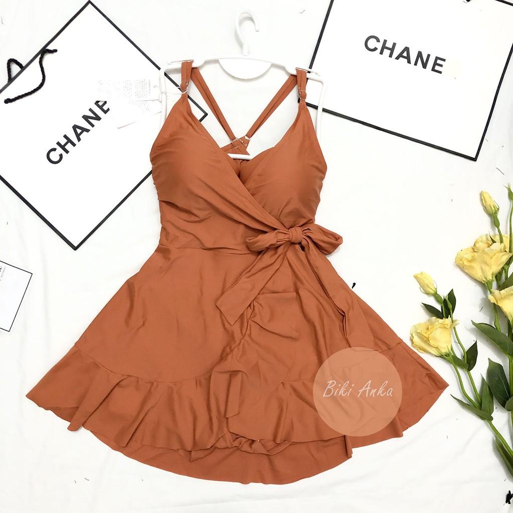 Bikini Bộ Đồ Bơi Liền Thân Bigsize Quần Váy Xòe Kín Đáo (hàng đẹp