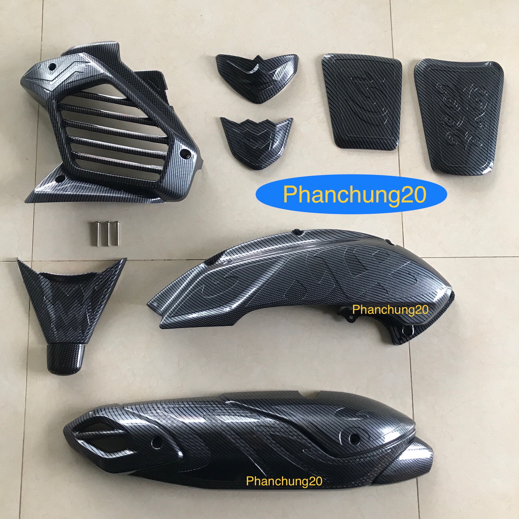 COMBO ỐP PHỤ KIỆN TRANG TRÍ DÙNG CHO ĐỜI XE NVX 2021 2022 2023 CACBON