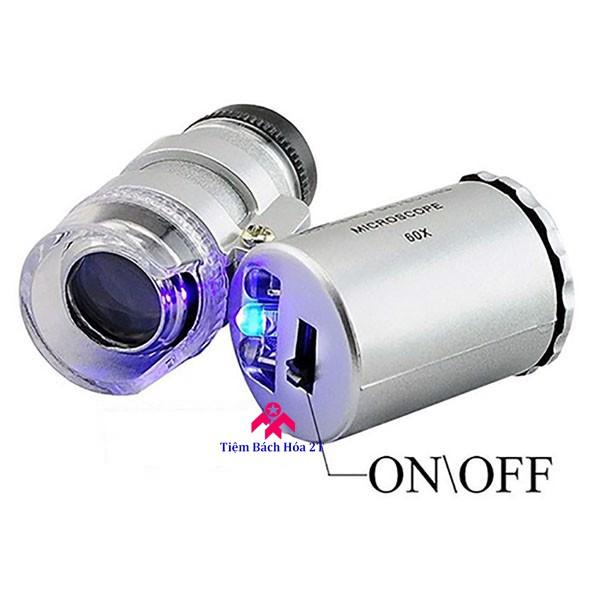 Kính lúp cầm tay mini 60X có đèn