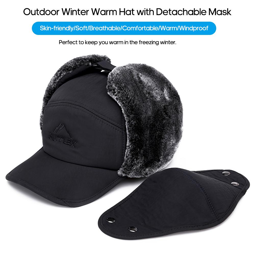 Mũ lưỡi trai có mặt nạ che phủ toàn diện, giữ ấm chống gió mùa đông