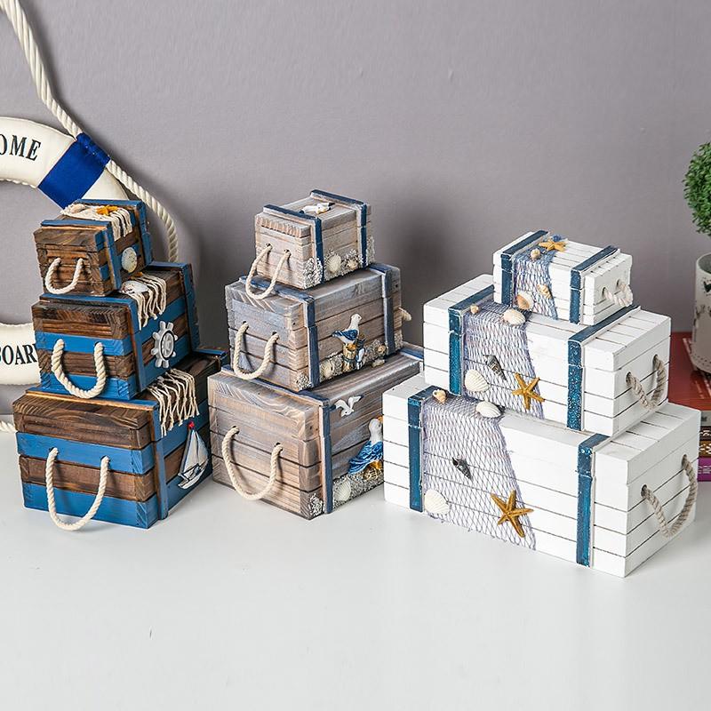 Set 3 hộp để đồ kiểu thùng hàng cũ