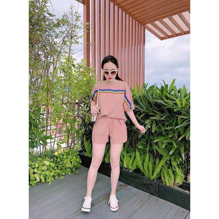 SÉT BỘ ĐÙI THỜI TRANG PHỐI VIỀN SỌC SIÊU XINH