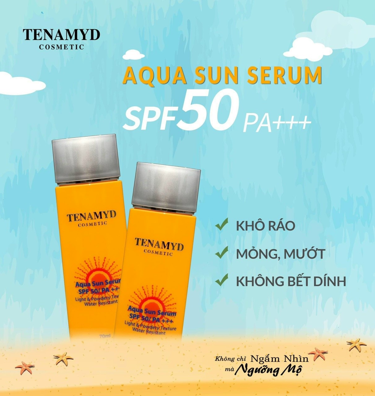 Tinh chất chống nắng Tenamyd Aqua Sun Serum SPF 50/PA+++ tuýp 70ml