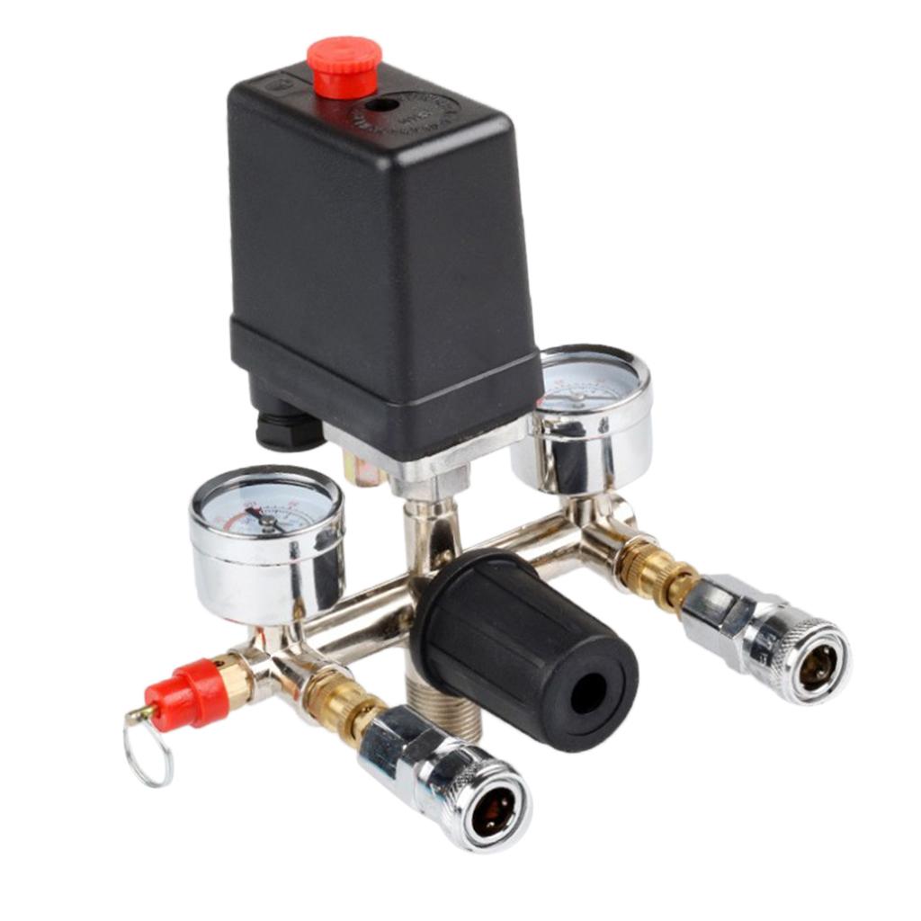 Không Khí Van Áp Suất Công Tắc Điều Khiển Đa Tạp Ổn Với Đồng Hồ Đo 0.5-0.8MPA Phạm Vi Áp