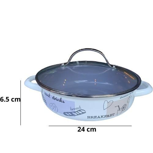 Nồi thép tráng men nhập khẩu cao cấp 24cm, màu sắc trang nhã, hiện đại