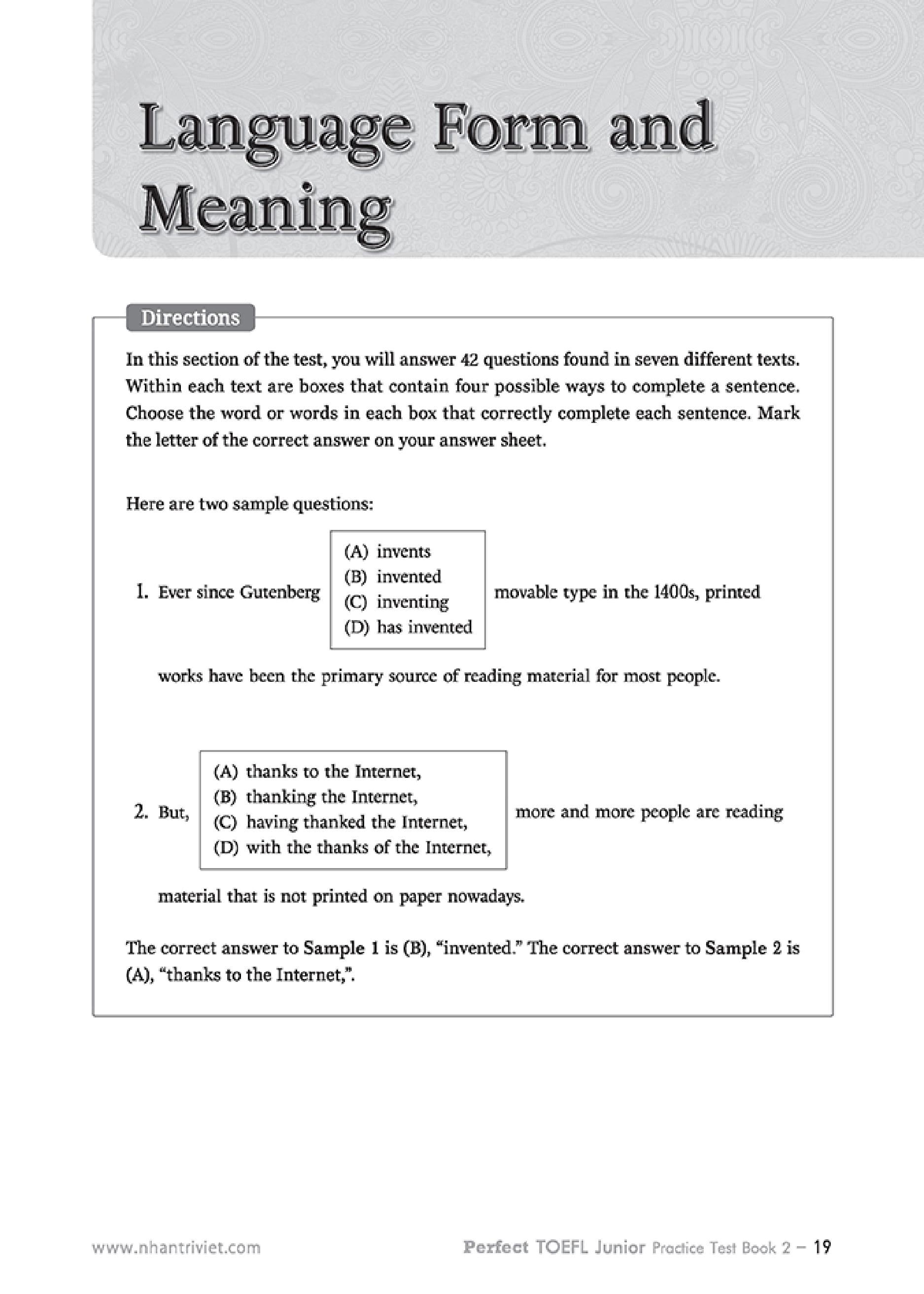 Perfect Toefl Junior  Book 2 (Kèm CD)