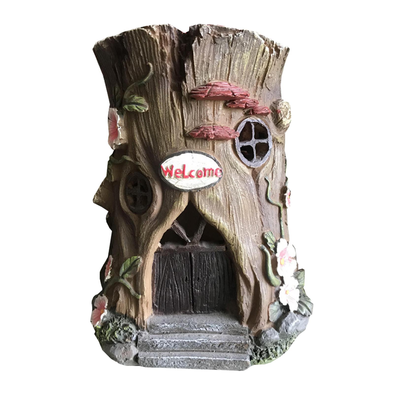 Resin WELCOME Tree Statue, Decoration, Rustic Indoor Outdoor Beach Yard, Room Home Decor, Yard Garden Desktop