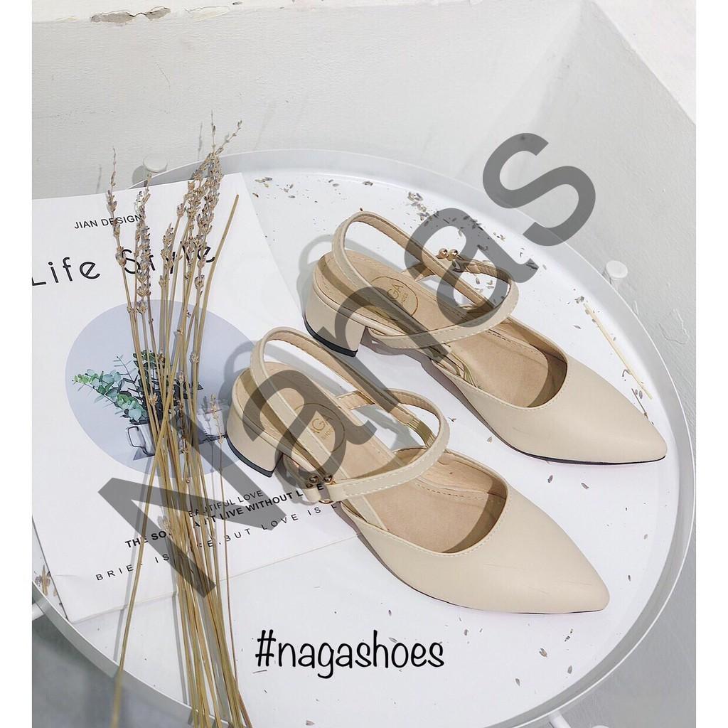 Giày sandal tiểu thư mũi nhọn quay trước quay sau Nanas
