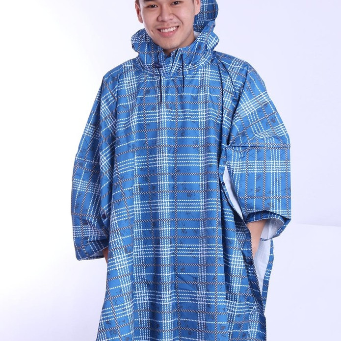 Áo mưa bít caro không xẻ tà