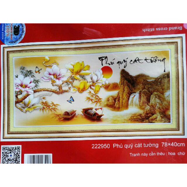 Tranh thêu chữ thập PHÚ QUÝ CÁT TƯỜNG 222950. CHƯA THÊU.