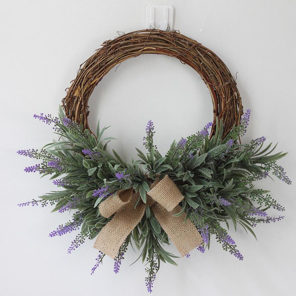 Simulation Lavender Flower Wreath Rattan Garland Home Shop Wedding Decor