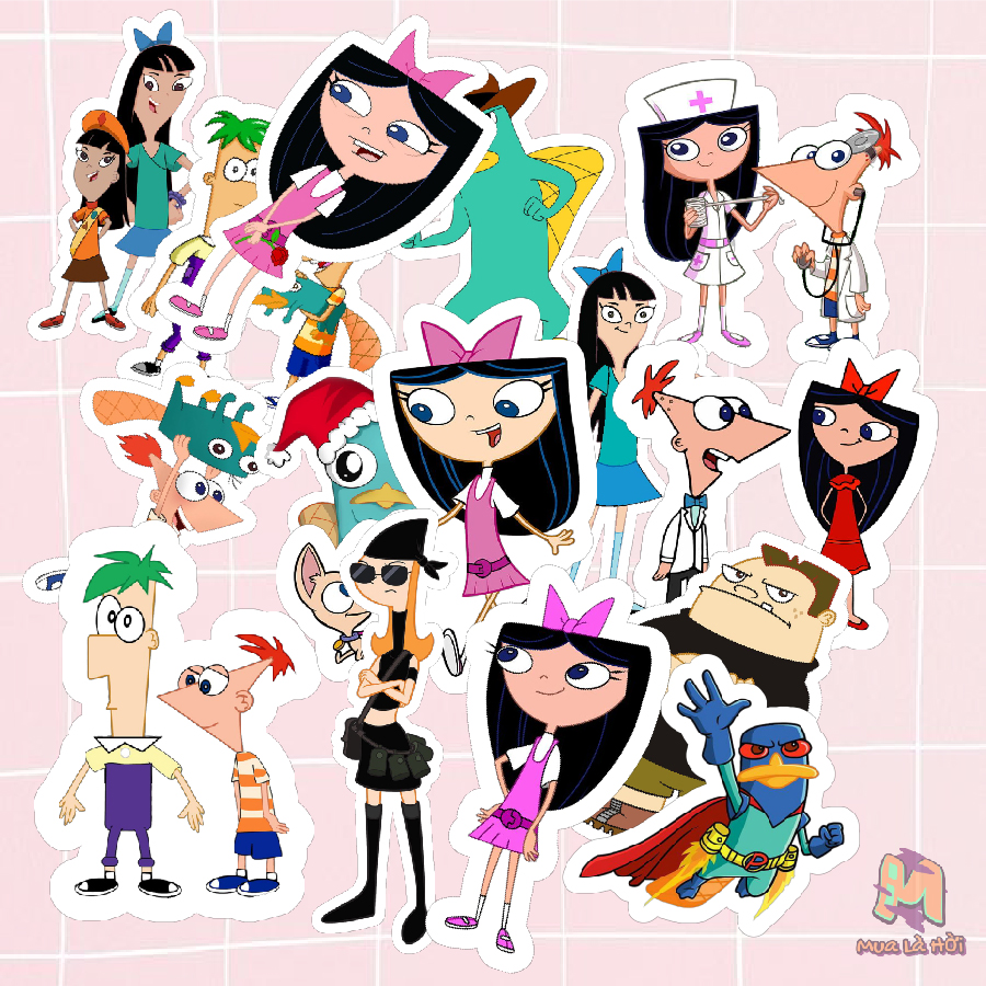 Miếng dán Stickers chủ đề Phineas and Ferb