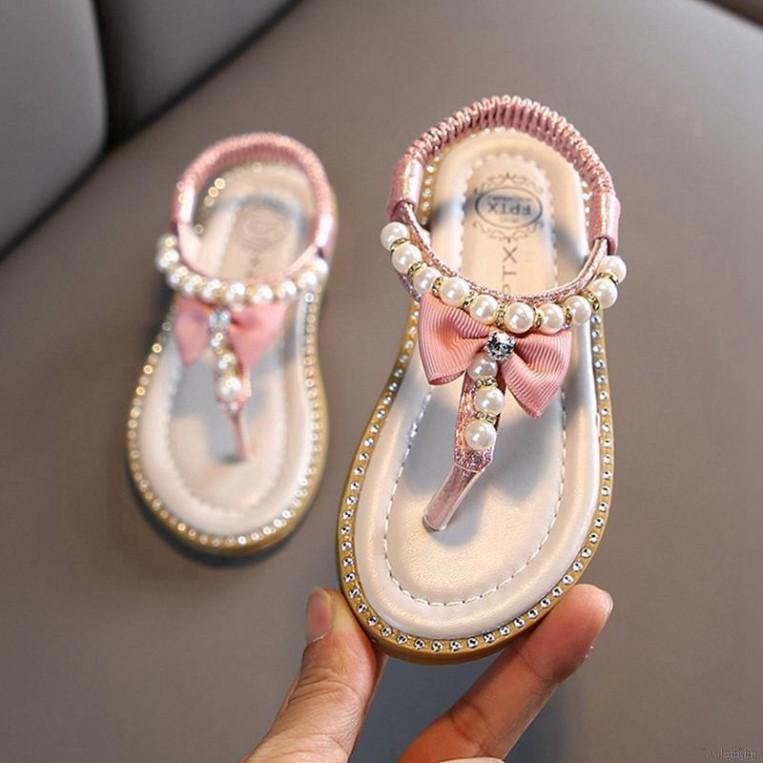 Sandal kẹp ngón kiểu dáng dễ thương chống trơn trượt cho bé gái