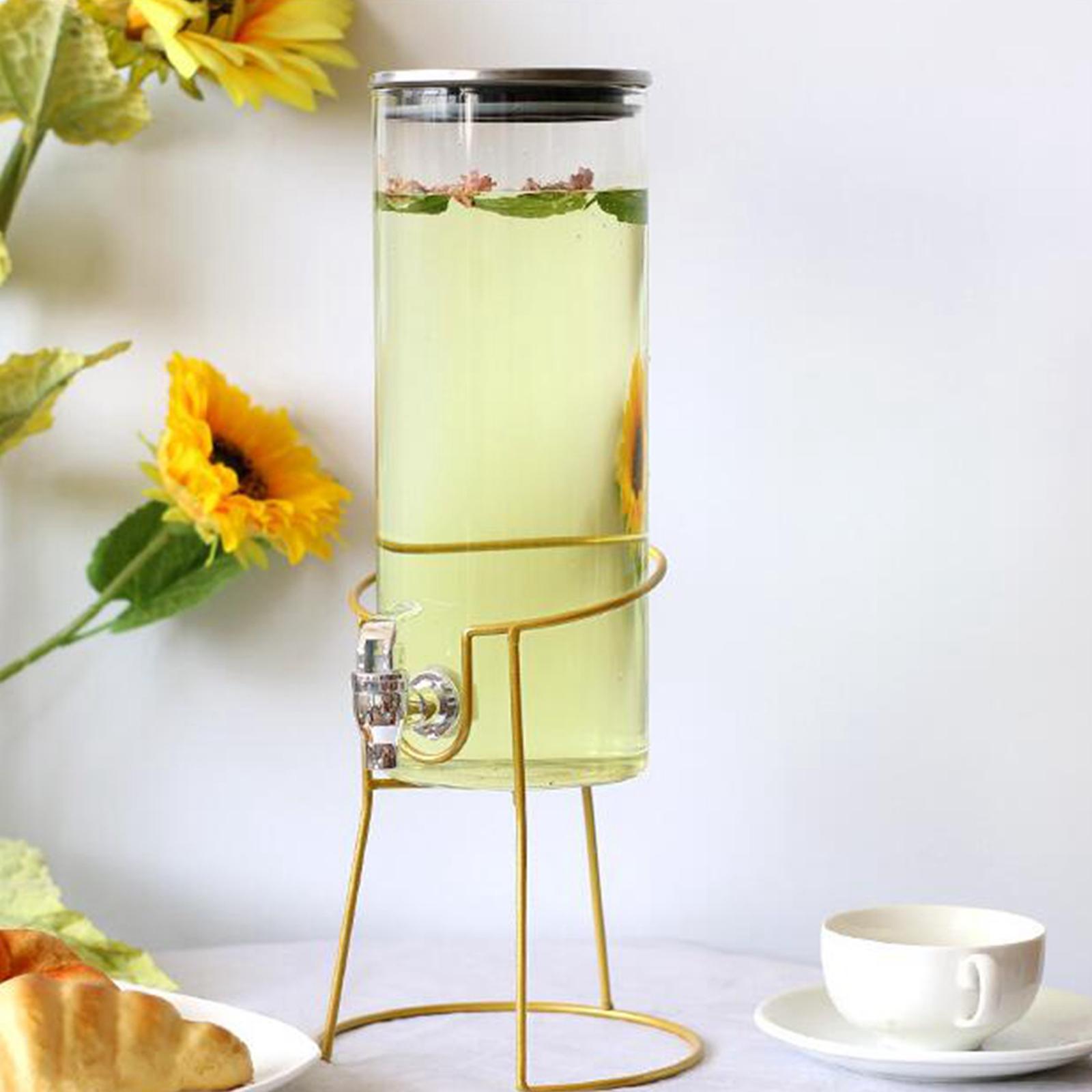 Glass Jar Drink Dispenser Metal Stand Basket Party Tea  Holder  M
