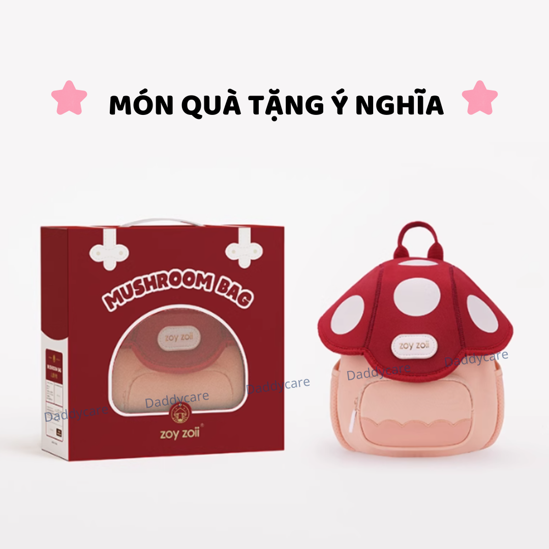 Balo cho bé mầm non Zoyzoii hình cây nấm B50,B80 Mushroom Backpack Series, cặp sách cho bé mẫu giáo