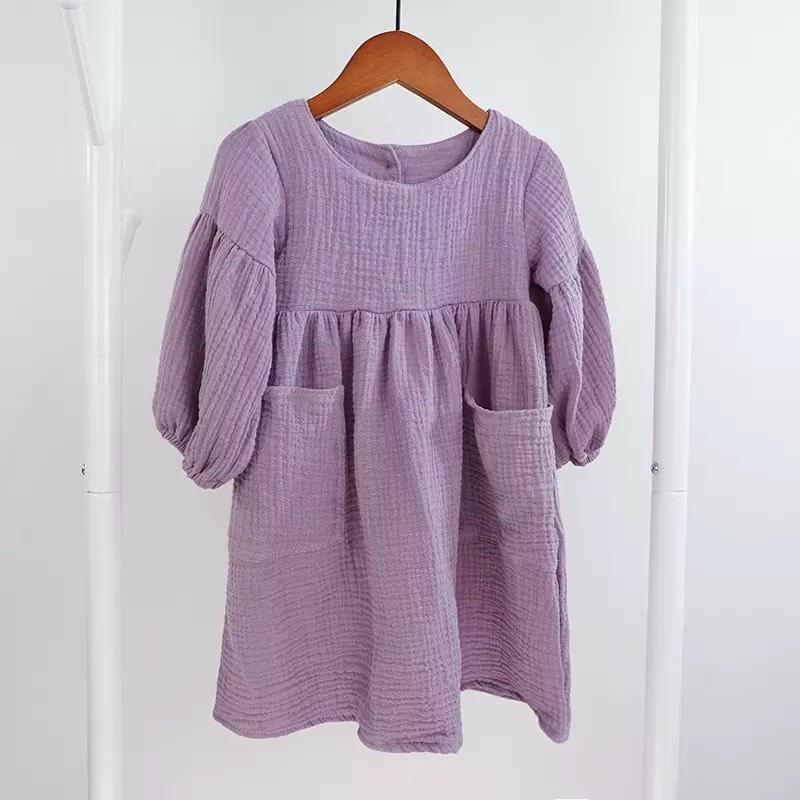 Váy Thiết Kế Mùa Thu Phong Cách Hàn Quốc OP Kids