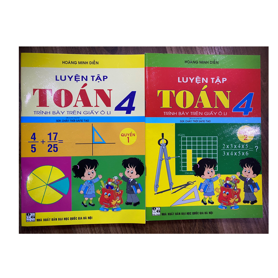 Sách - Combo Luyện Tập Toán Trình Bày Trên Giấy Ô Li 4 Quyển 1 + 2