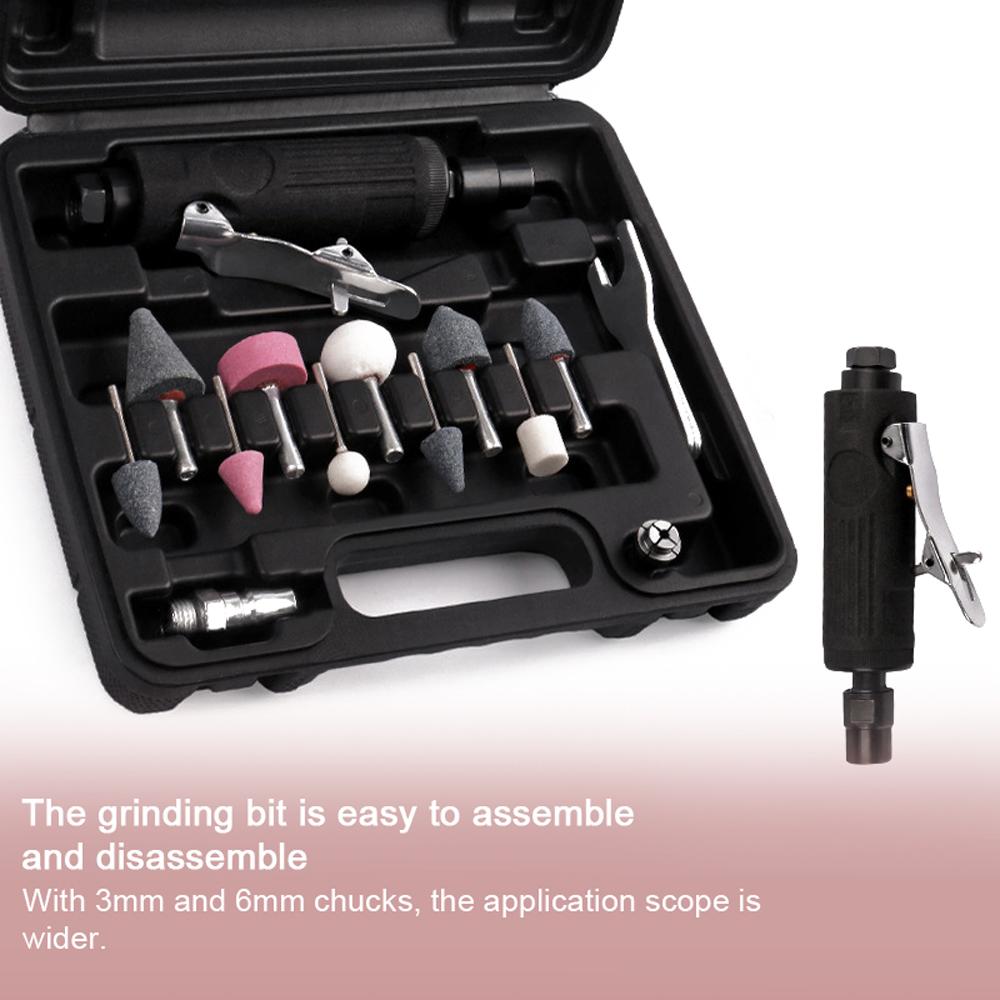 Portable Pneumatic Grinder Mini Engraving Tool Set Handheld Polishing Machine 1/4in Air Grinding Machine
