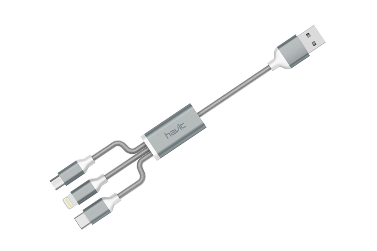 Cáp đa năng chống đứt rối 3 in 1 Type C - Micro USB - Lighting - Hàng chính hãng