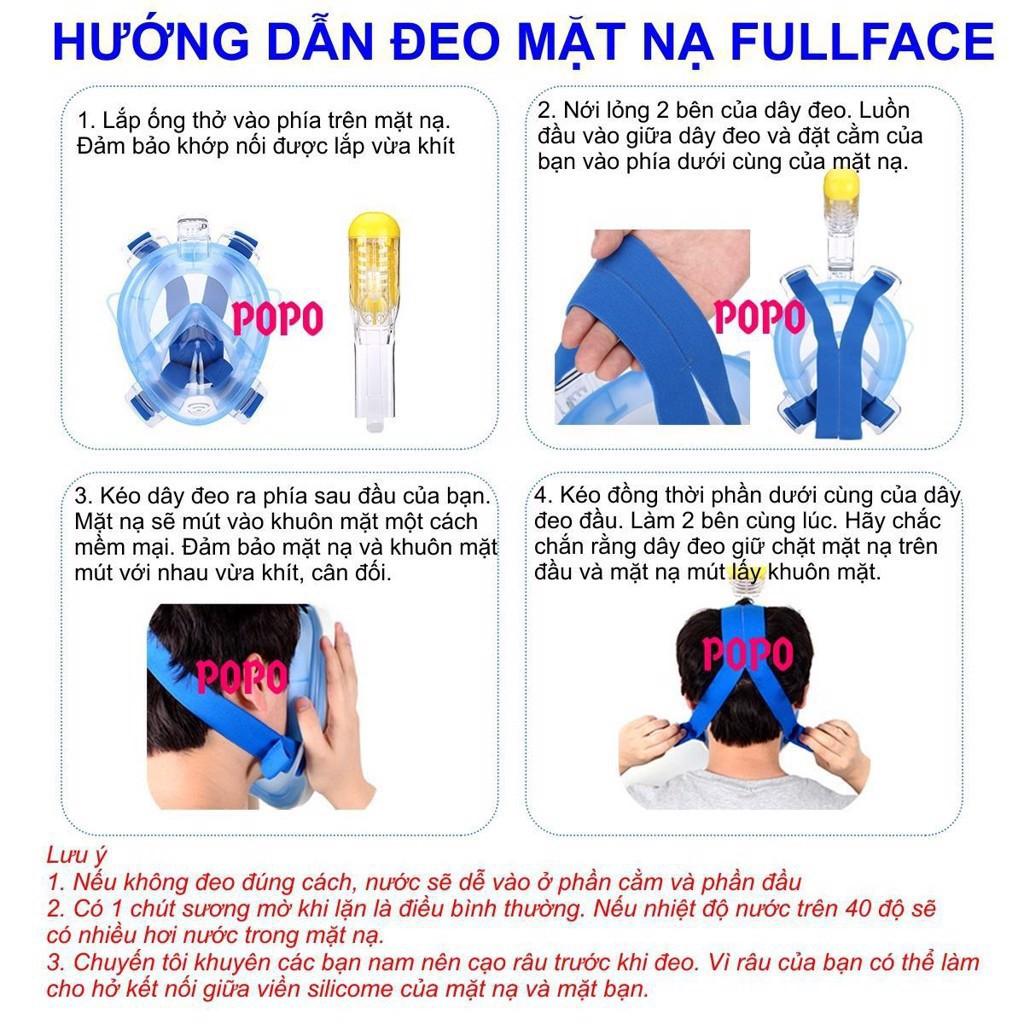 Mặt Nạ Bơi Full face Chống Sặc Nước Dành cho cả trẻ em 4 tuổi và người lớn