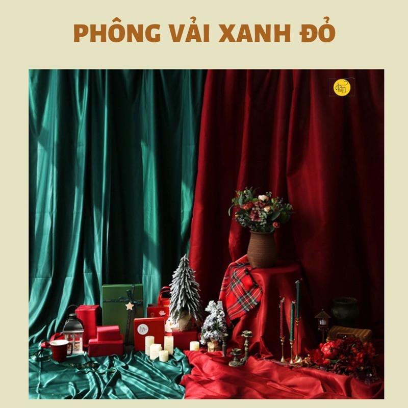 Phông Nền chụp ảnh vải đỏ trơn size to để làm nền chụp noel người hoặc mẫu make up