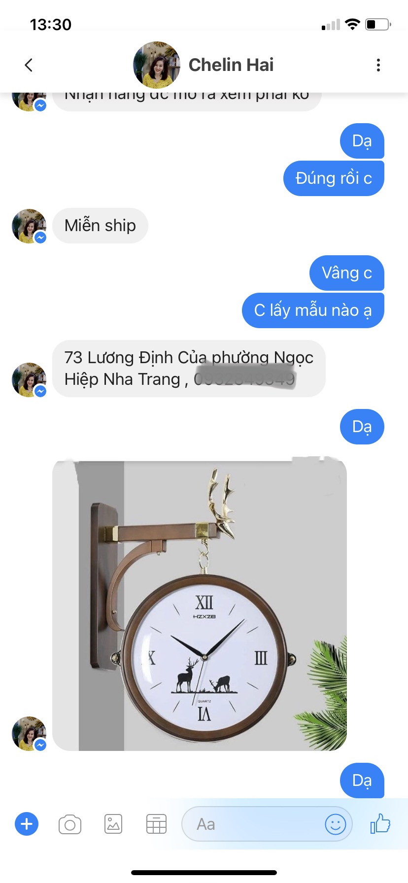 Đồng hồ treo tường Gỗ 2 mặt Hm7728-15