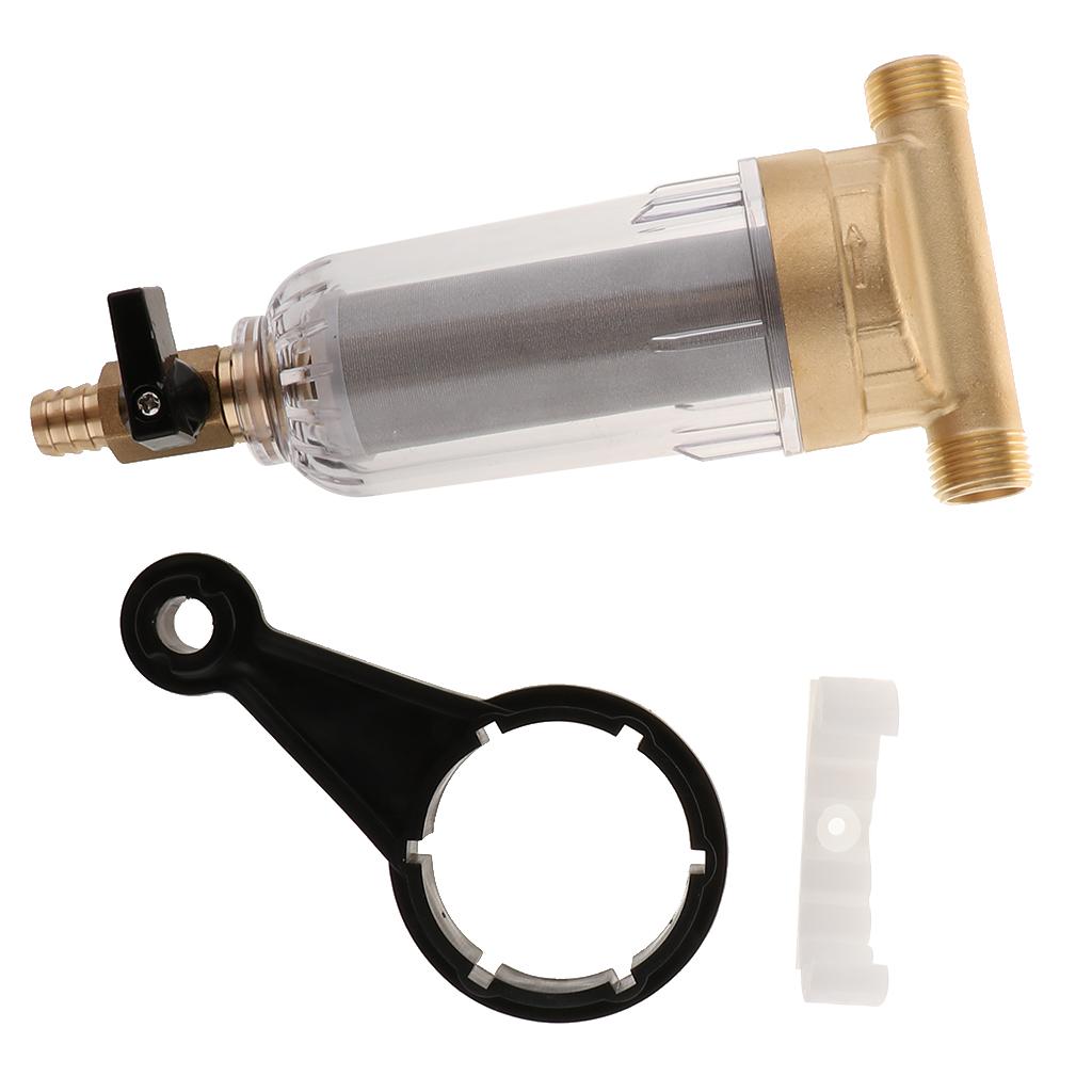 Water Prefilter System, Whole House Water Filter 40 Microns Precision Filtration Mesh, Household Filter for Municipal Tap Water, Water Filtering