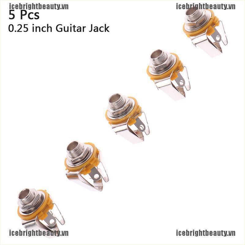 Set 5 đầu nối 1/4 inch cổng jack bằng kim loại cho đàn ghi ta bass