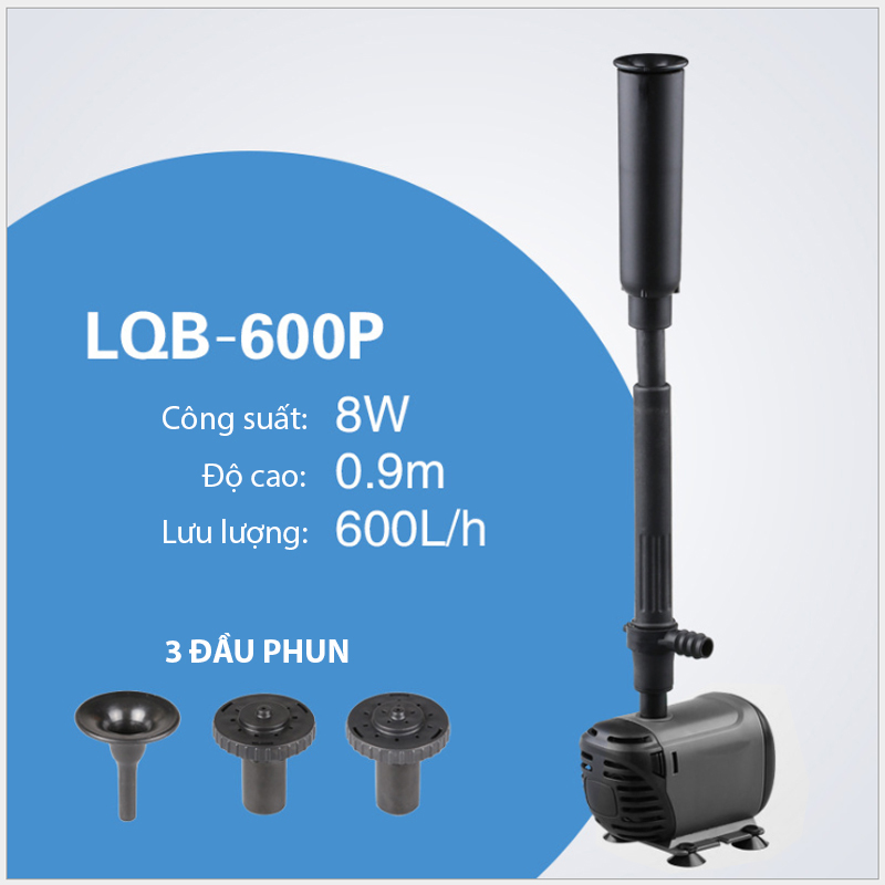 Máy bơm chìm 8W-14W-24W tùy chọn 220V không chổi than có đầu phun hình nấm cho tiểu cảnh, hòn non bộ