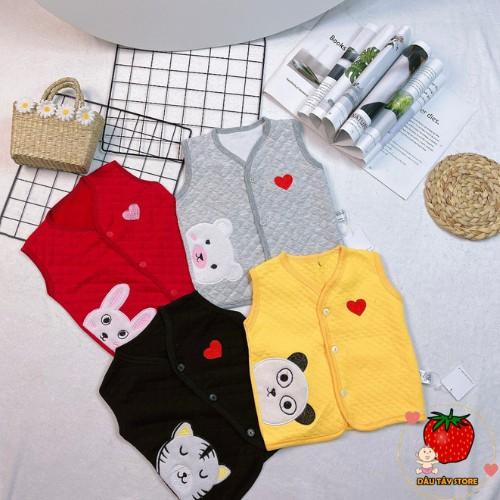 Áo khoác gile trần bông xốp cho bé 0-5 tuổi 100% cotton hữu cơ tự nhiên không chất tẩy nhuộm cực kỳ mềm mại và ấm áp