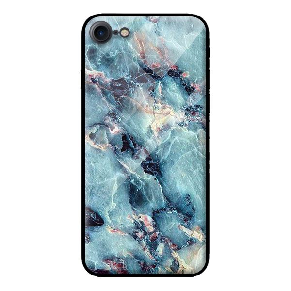 Ốp kính cho iPhone 7 mẫu NỀN ĐÁ HOA 5 - Hàng chính hãng