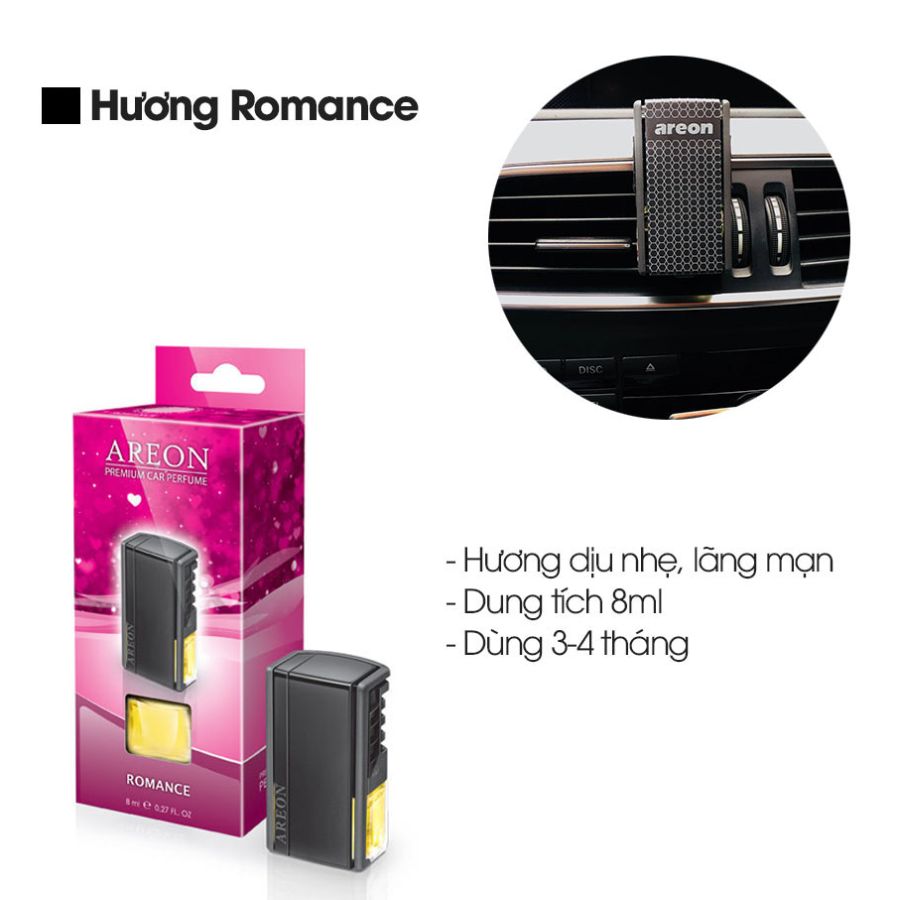 Nước hoa kẹp cửa gió Areon Romance Car Lux