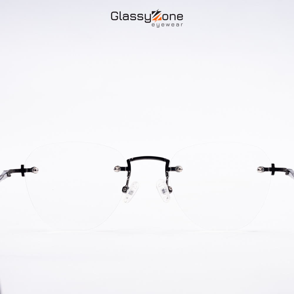 Gọng kính cận, Mắt kính giả cận kim loại không viền Form tròn thời trang Nam Nữ Avery Julian - GlassyZone