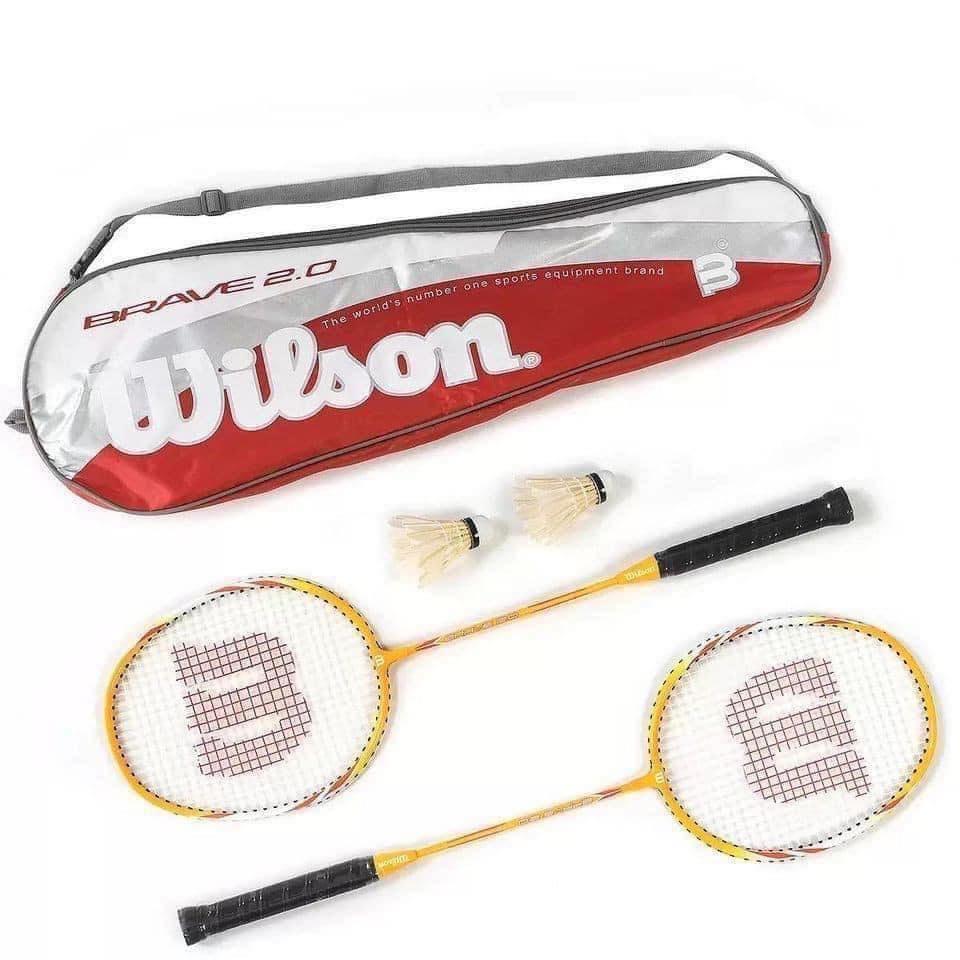 Bộ Vợt Cầu Lông  Wilson Badminton Brave 2.0, Chất Liệu Thép Bền Nhẹ, Model 2023, Nhập Đức