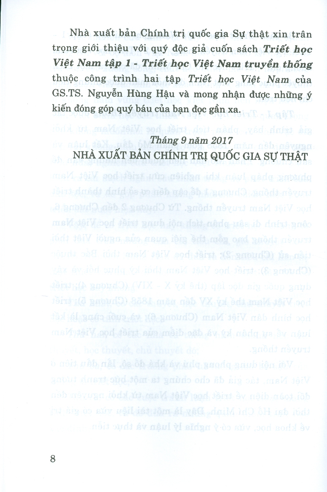 Triết Học Việt Nam, Tập 1: Triết Học Việt Nam Truyền Thống