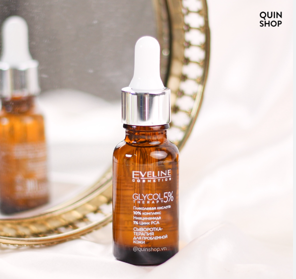 Serum Eveline Glycol Therapy 5% giảm mụn, se khít chân lông