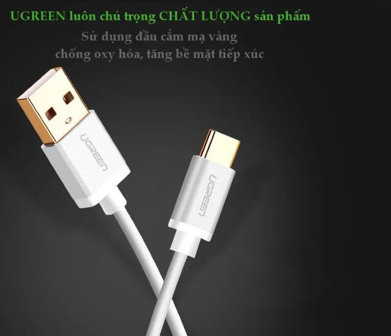 Ugreen UG30505US174TK 2M màu trắng Bộ chuyển đổi USB 2.0 sang USB-C - HÀNG CHÍNH HÃNG